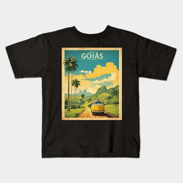 Goias Brazil Vintage Tourism Travel Poster Kids T-Shirt by TravelersGems